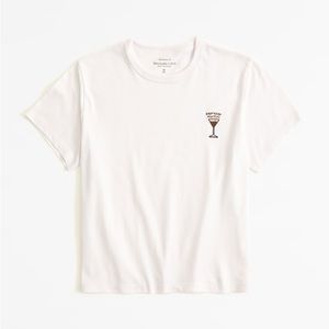 Abercrombie Short-Sleeve Espresso Martini Graphic Skimming Tee small